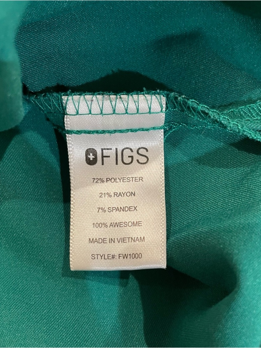 FIGS Catarina Scrub Top FW1000 (Hunter Green #1661) - Size Small - Picture 4 of 7